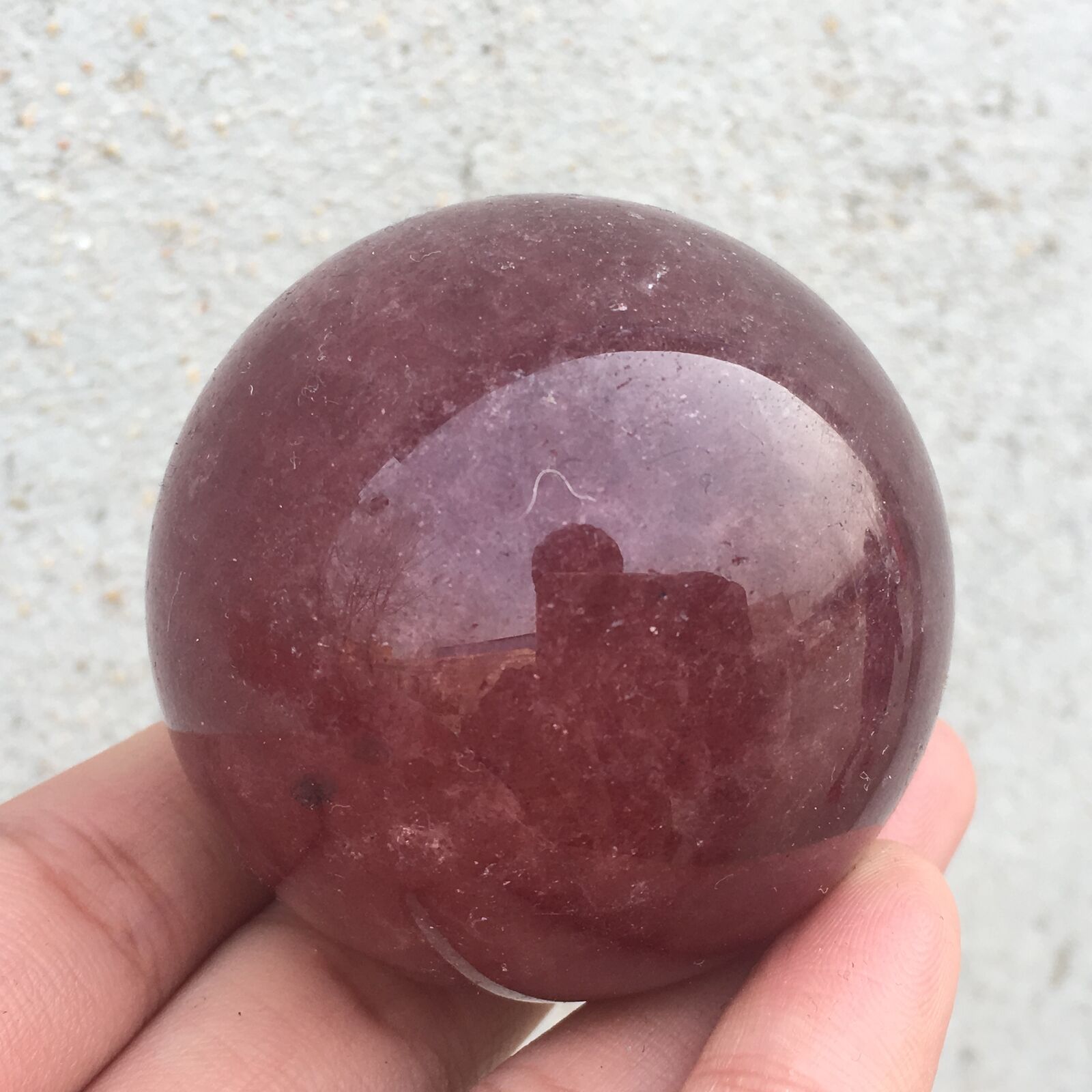 A+ 1PC Natural Strawberry Crystal Sphere Quartz Crystal Ball Reiki Healing 50mm+