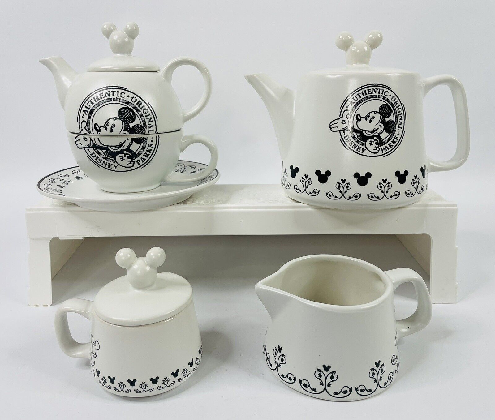 Disney Parks Exclusive 9pc Mickey Mouse Stackable Porcelain Tea Set