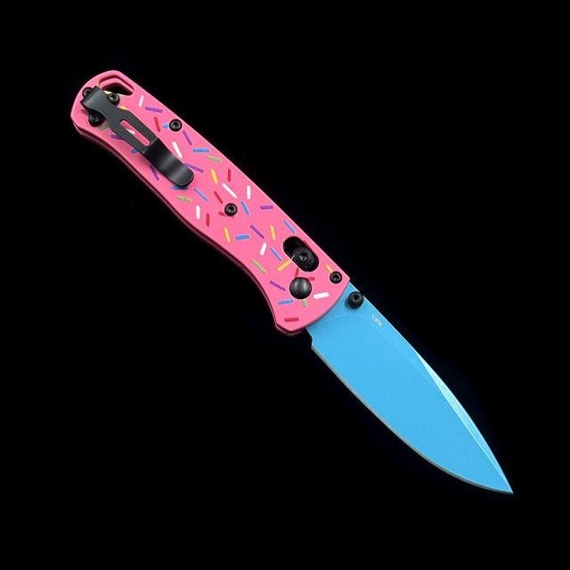 Benchmade 535 Bugout Donut Sprinkle Pink Blue S30V AXIS Lock Custom EDC Knife