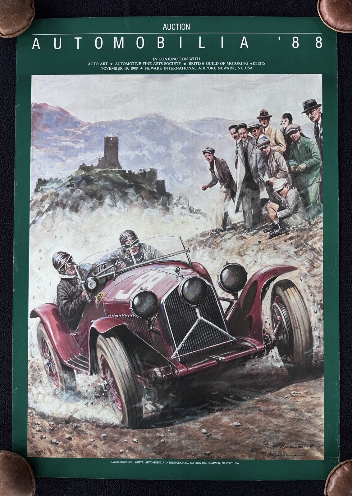 Signed LtdEd Carlo Demand Alfa Romeo 6C 1750 SS 1929 Mille Miglia Poster