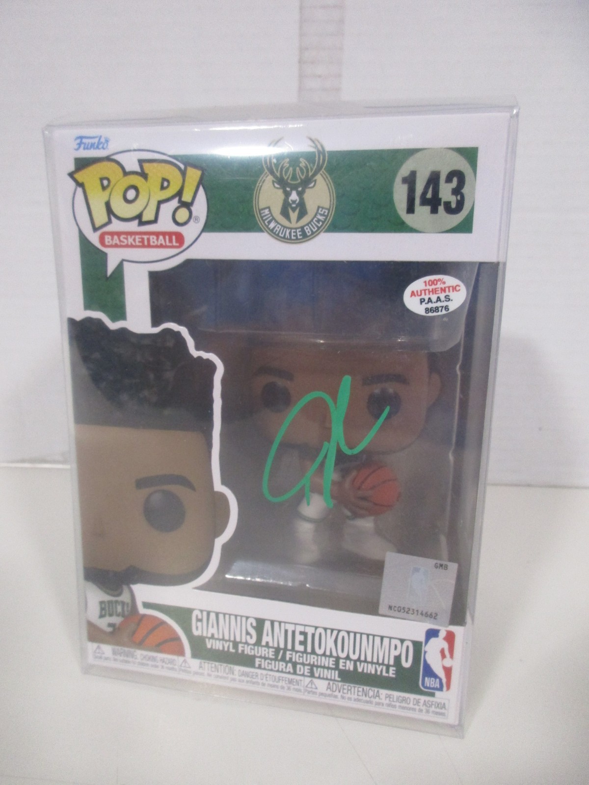 SIGNED Giannis Antetokounmpo Funko Pop #143 Autographed NBA Vinyl w COA 