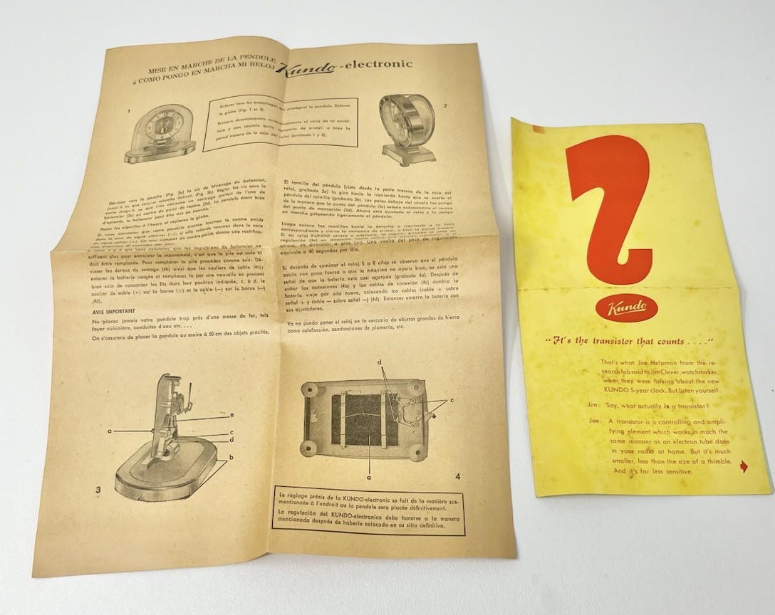 Lot 2 KUNDO Clock Instructions Guide Brochure Kieninger & Obergfell Germany Rare