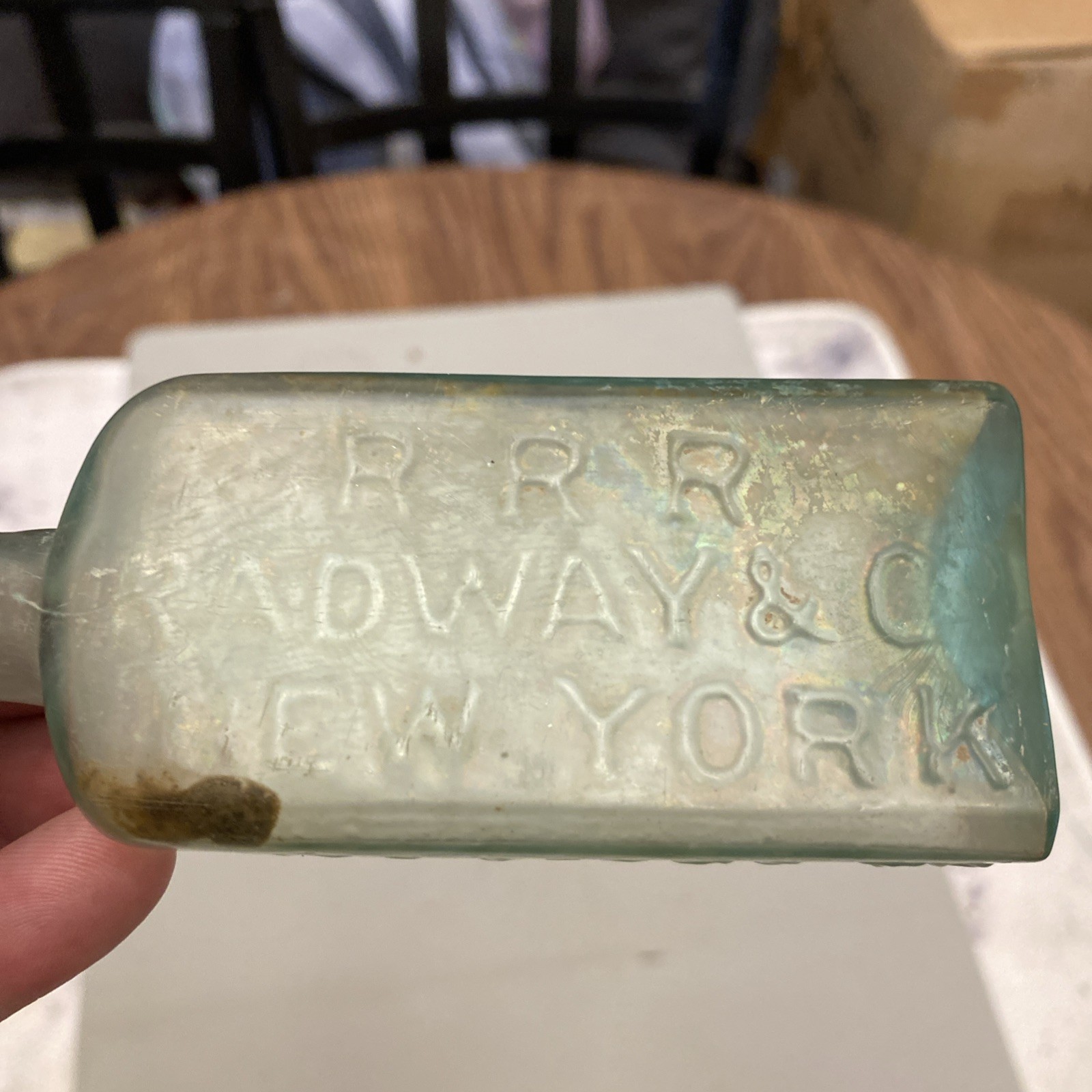 Antique RRR Radway & Co. N.Y. Act of Congress Rolled lip pontil mark