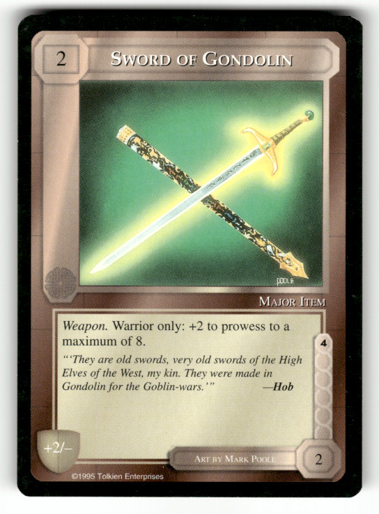 Tolkien Sword of Gondolin 1995 Tolkien Enterprises #2 Item Card