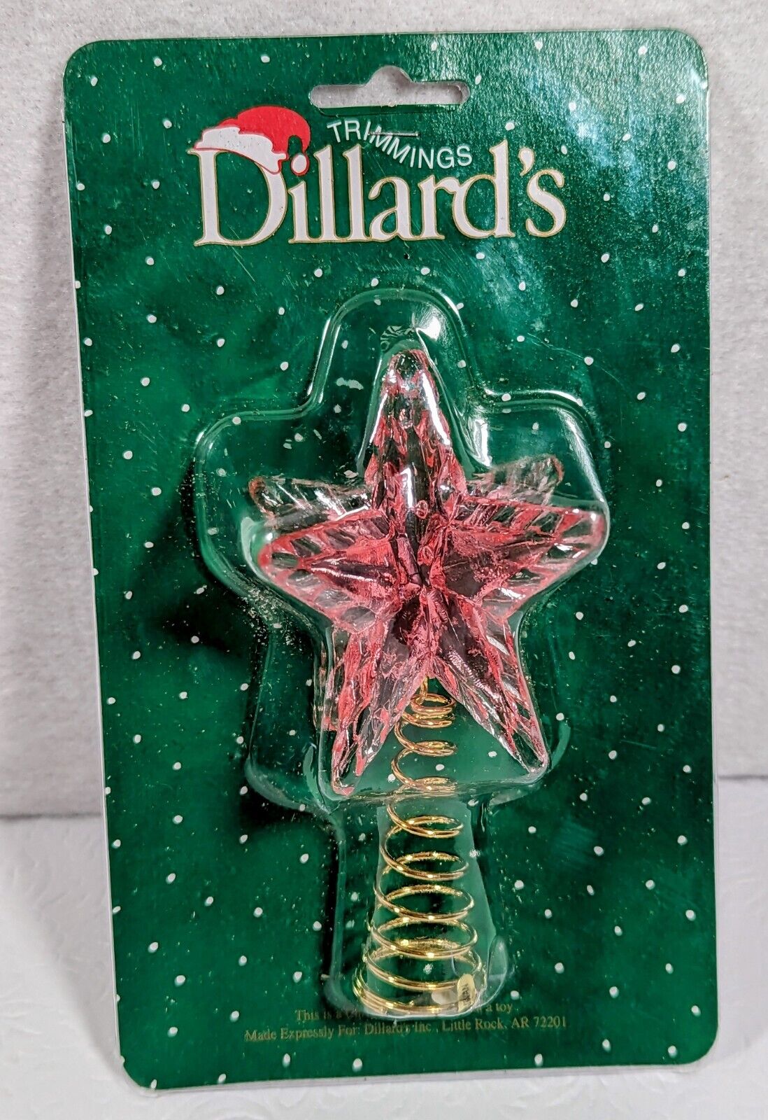 Vintage Dillard\'s Trimmings Small Christmas Tree Topper Star Pink 
