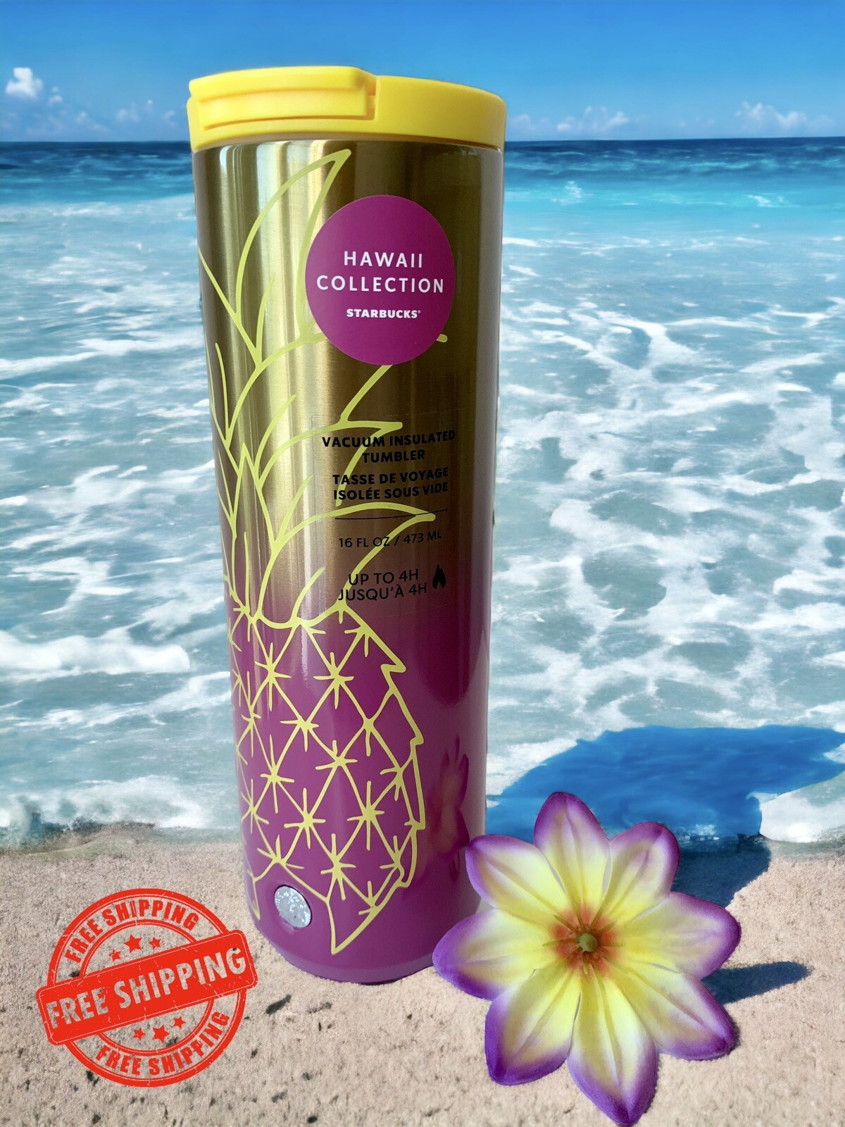 NEW - Starbucks HAWAII COLLECTION Pineapple Vacuum Insulated 16oz Tumbler
