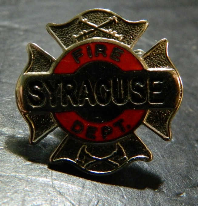 Vintage Syracuse Fire Department Maltese Cross Tie Pin New York .75