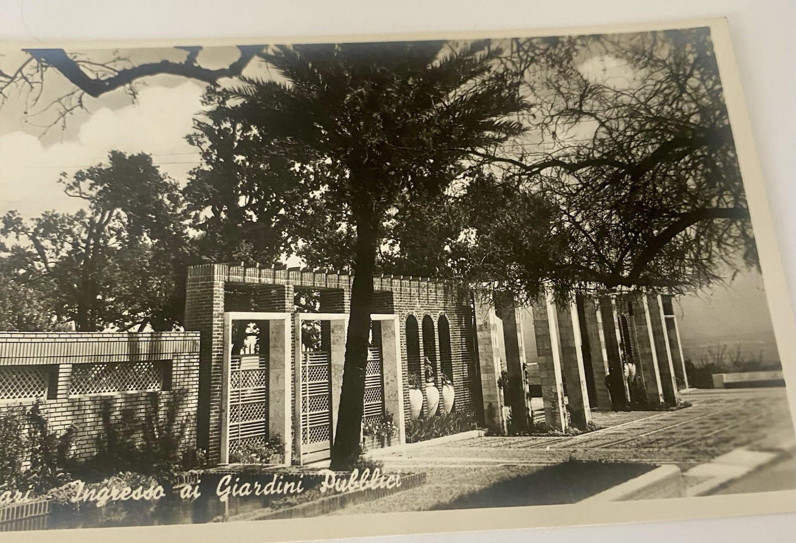 Giardini Pubblici (Public Gardens) in Cagliari, Sardinia, Italy RPPC Antique