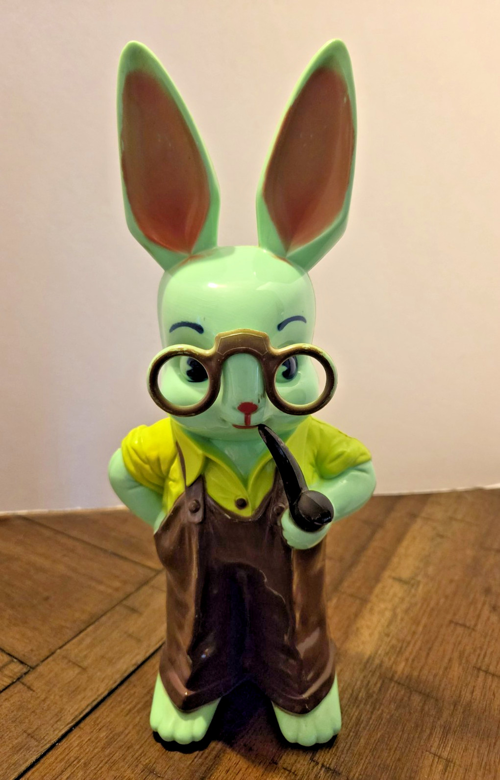 Knickerbocker VTG 1950's Easter Bunny Large Plastic Toy Bank With Bottom Plug