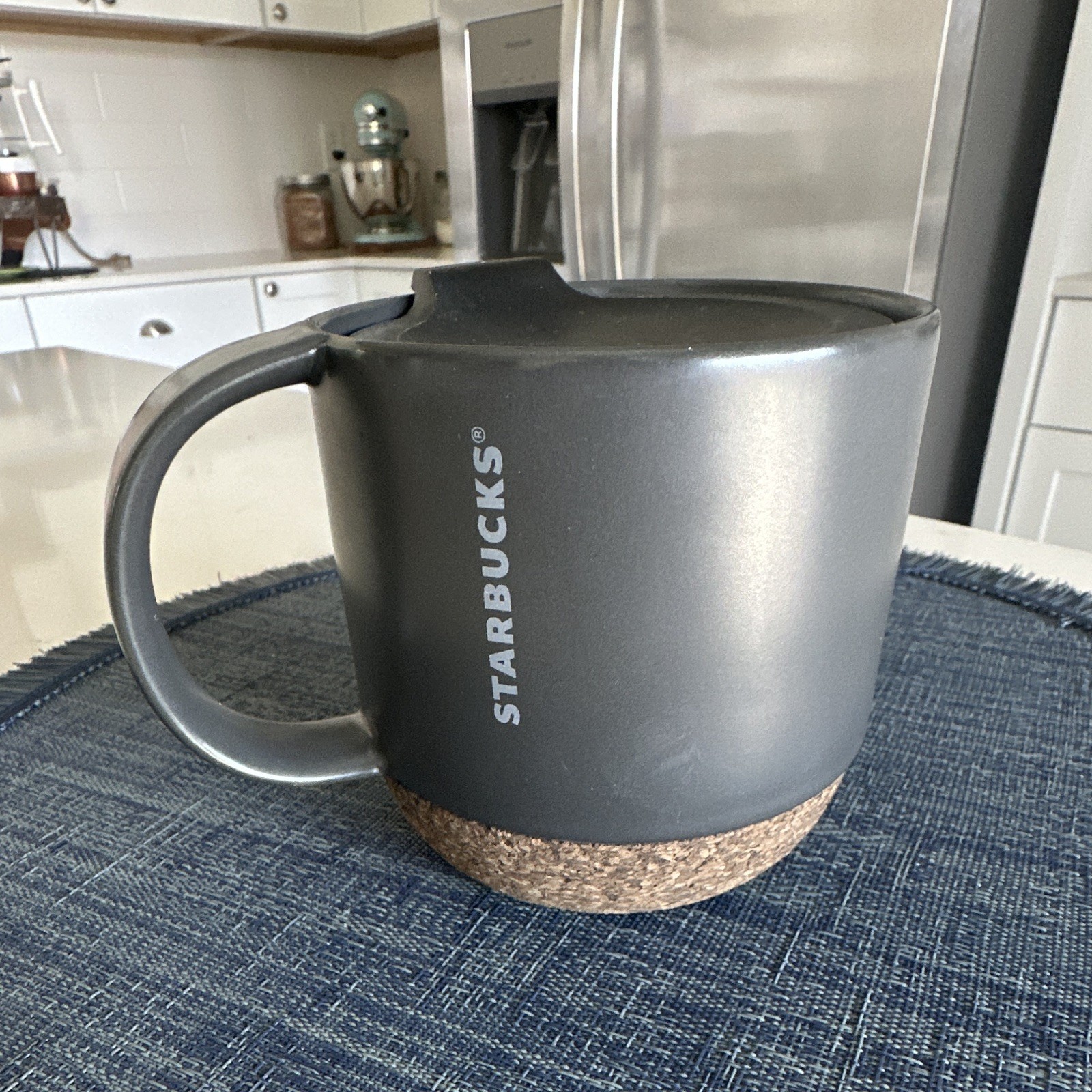 Starbucks Gray Cork Bottom Travel Mug with Lid 12 fl oz / 355 mL