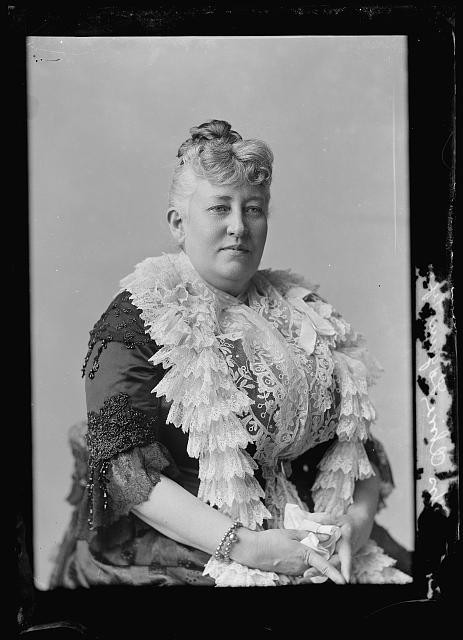 Photo:Olive Logan Portrait Victorian Dress Studio Photograph