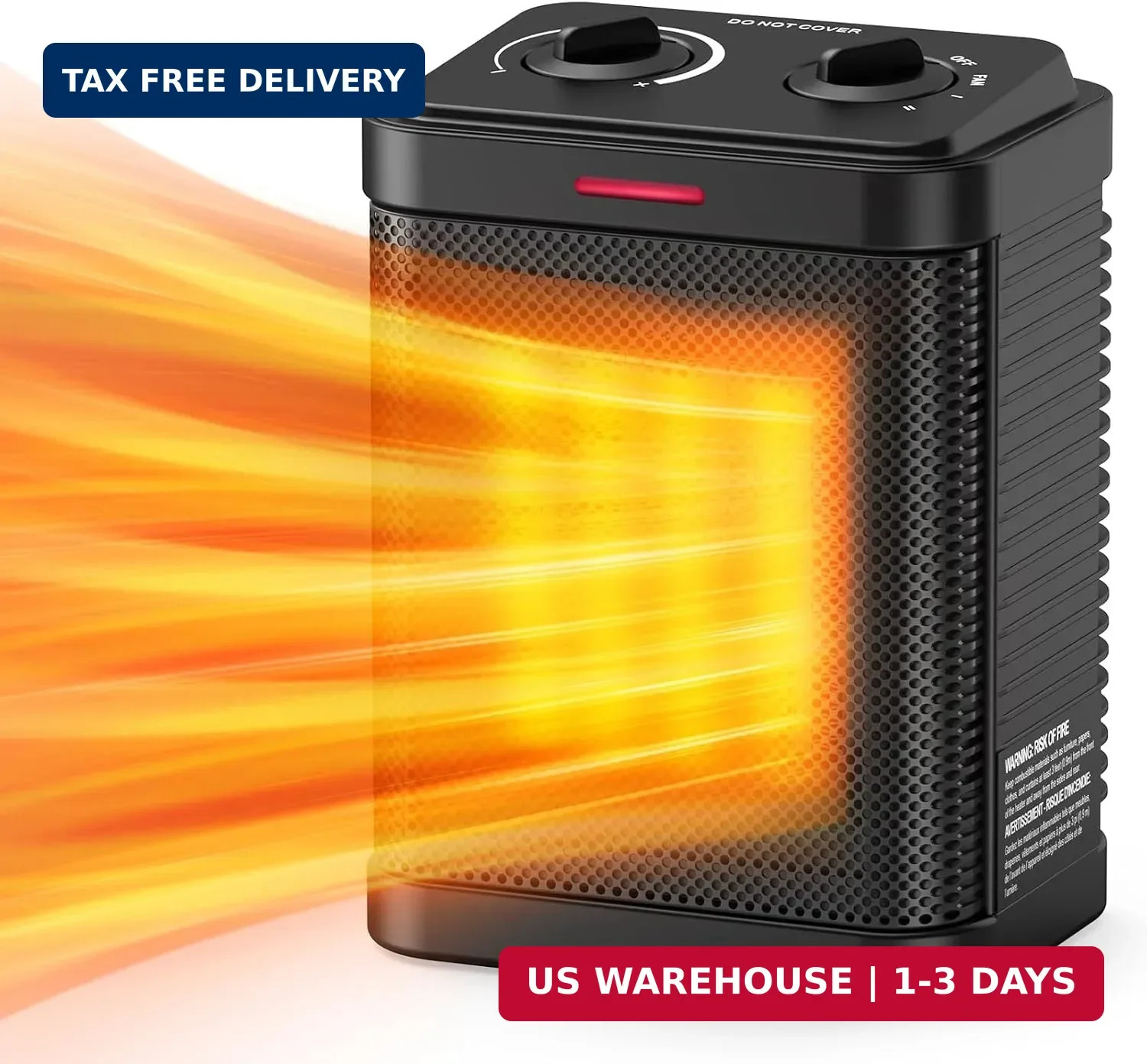 1500W Small Space Heater for Indoor Use, PTC Ceramic Space Heater with Thermosta