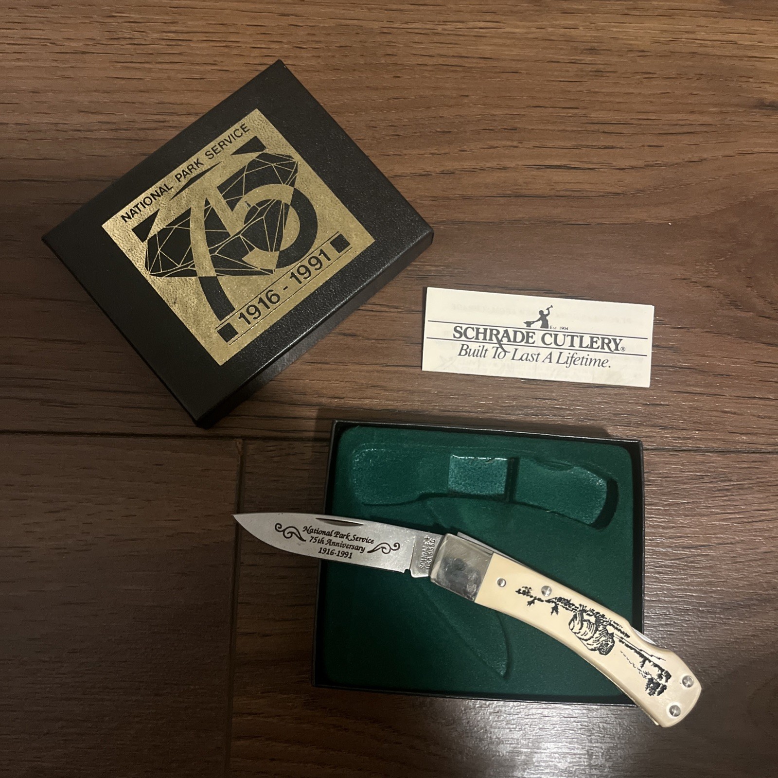 Schrade+ Cutlery 515 SC Lockback Knife National Park Service 75th Anniversary US