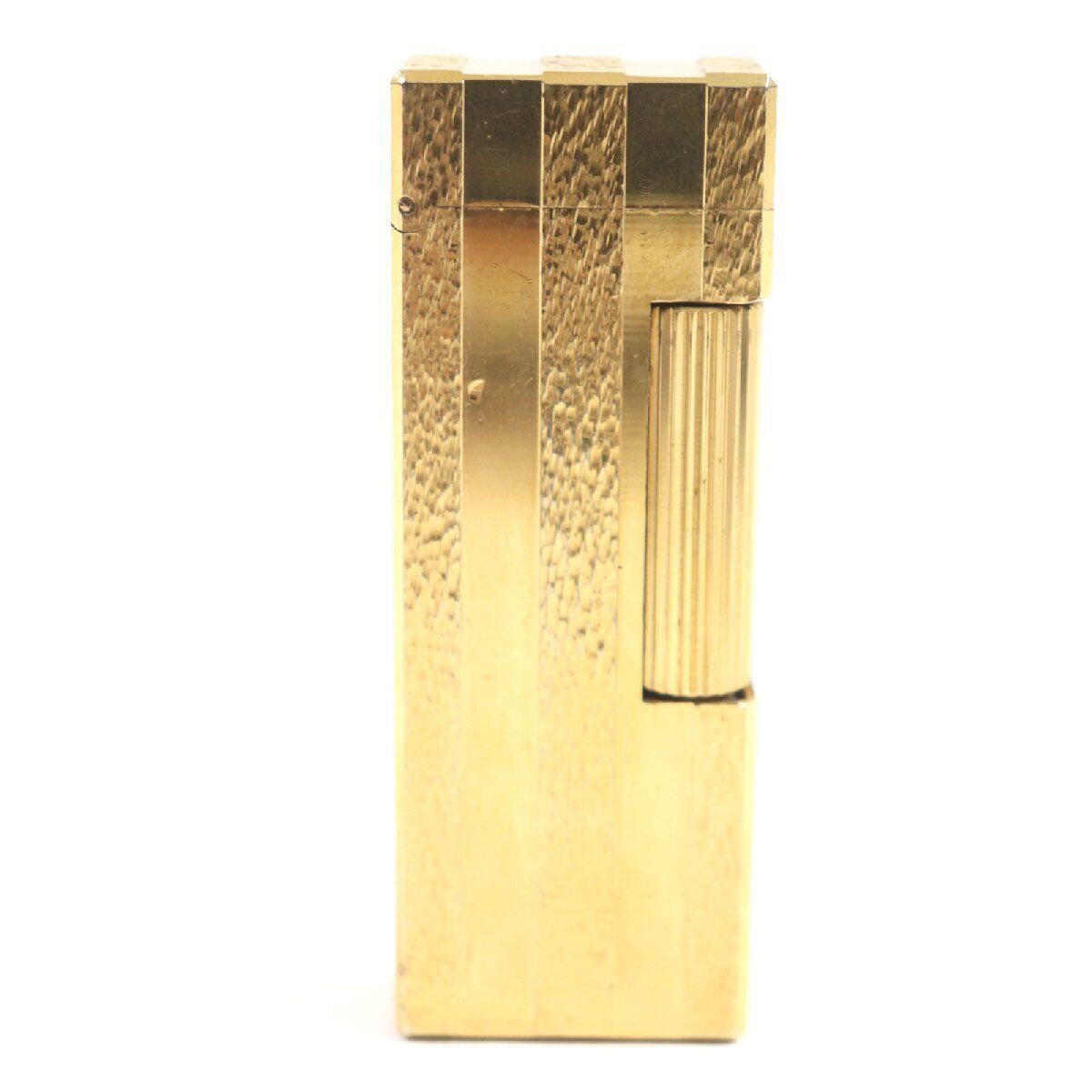 Dunhill Square Stripe Pattern Roller Type Gas Lighter Gold