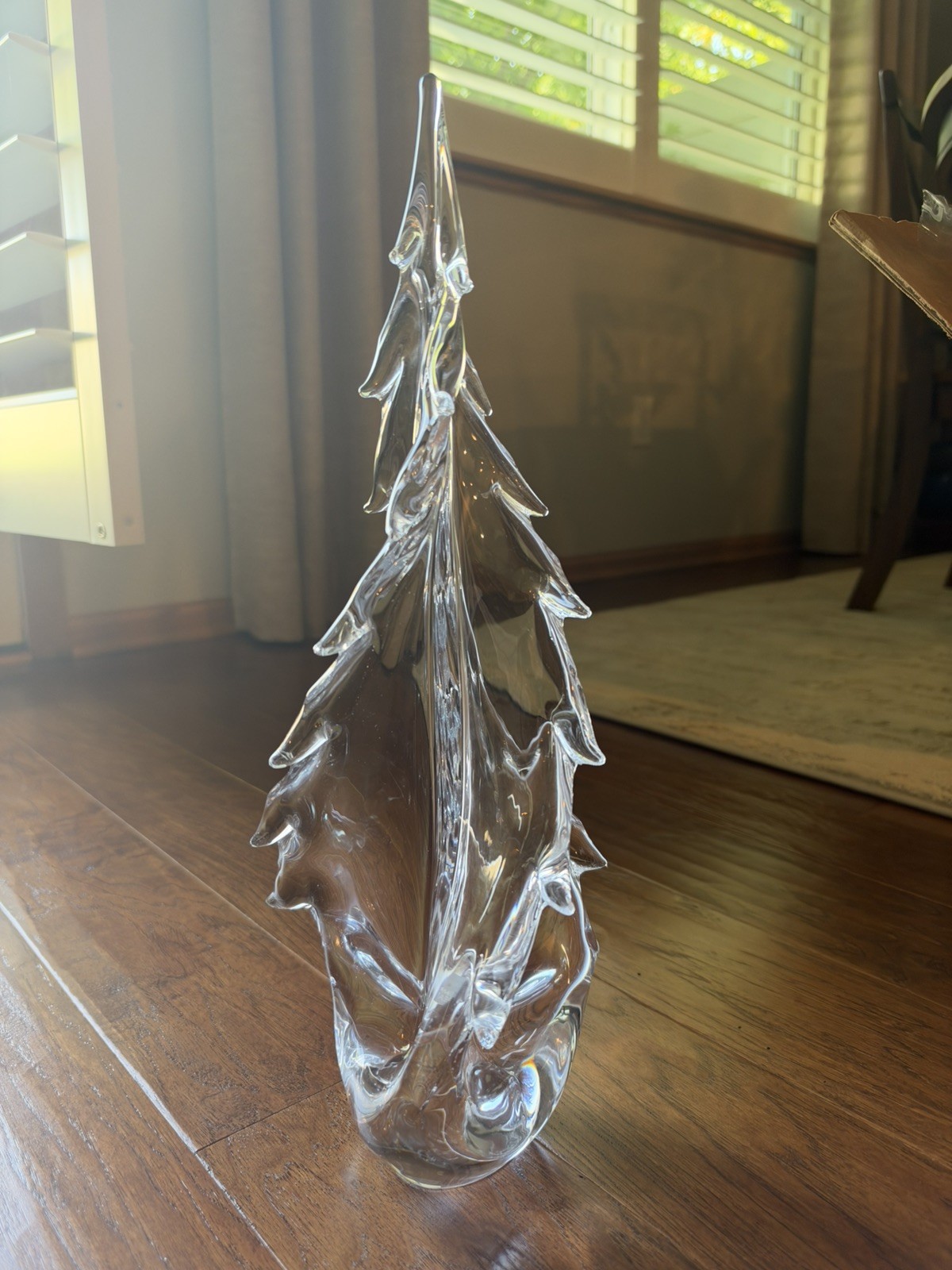 Simon Pearce Vermont Twist Evergreen 18” Glass Tree 