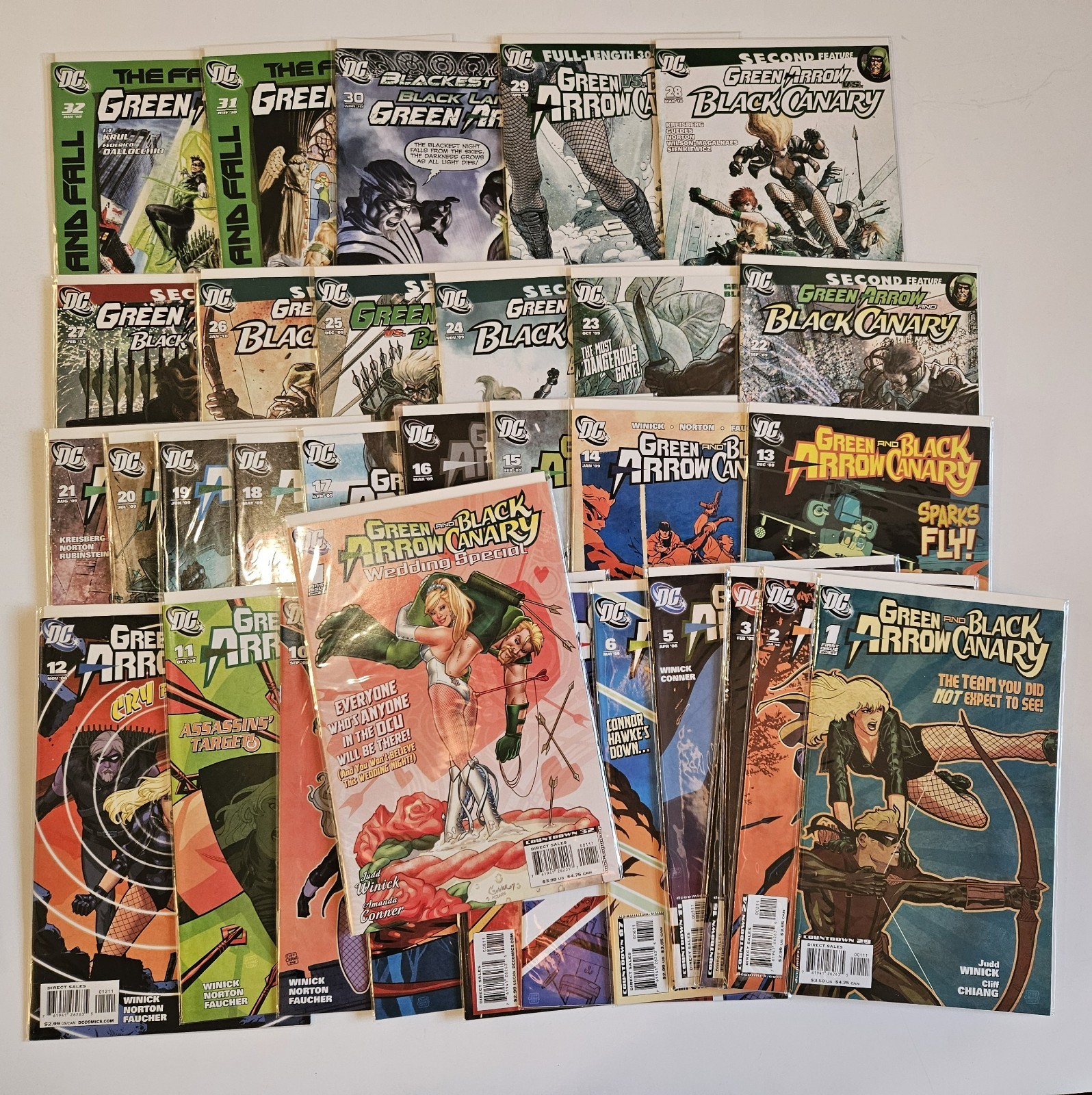 GREEN ARROW/BLACK CANARY complete #1-32 + Wedding Special Judd Winick Chiang NM