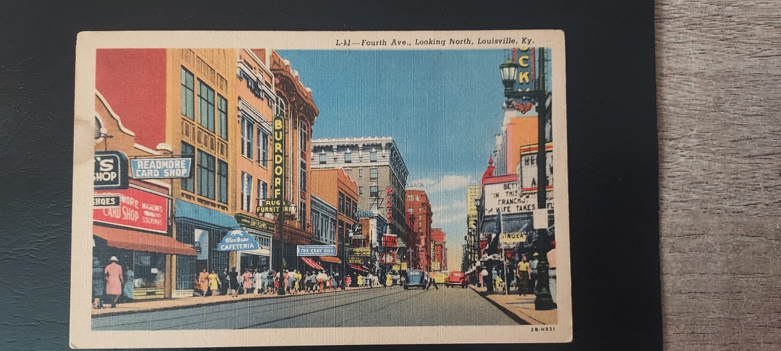 FOURTH AVENUE , LOOKING NORTH , LOUISVILLE KENTUCKY , VINTAGE LINEN POSTCARD FOURTH AVENUE , LOOKING NORTH , LOUISVILLE KENTUCKY , VINTAGE LINEN POSTCARD