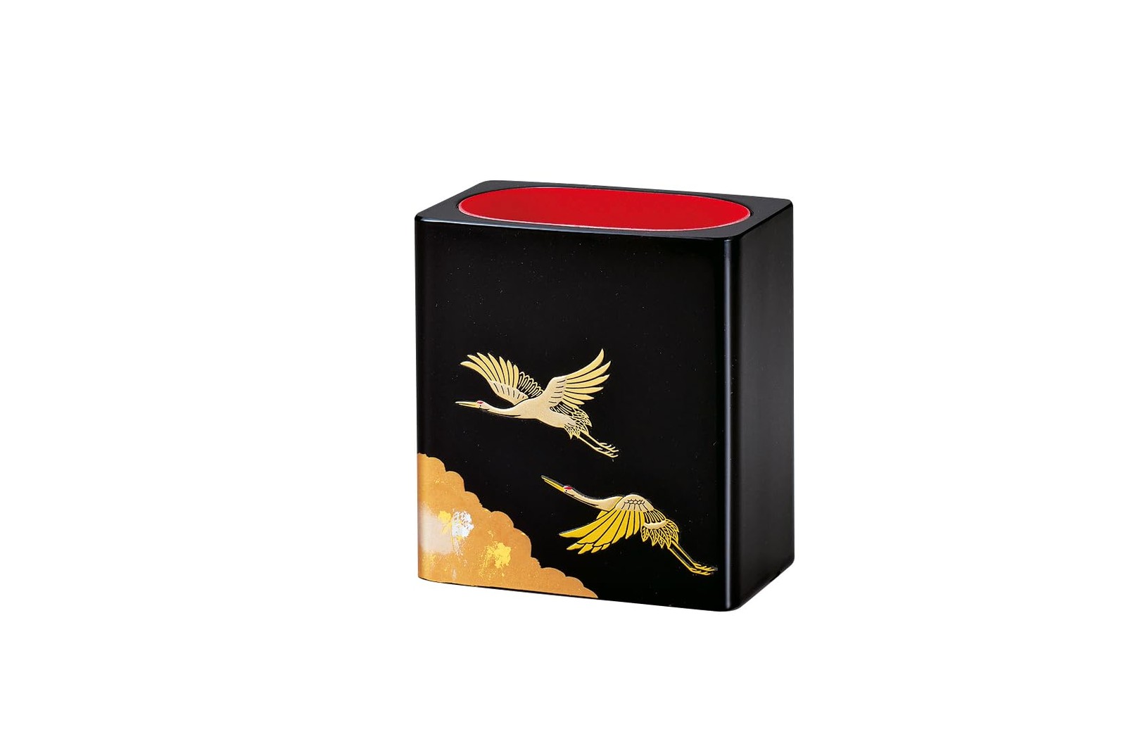 Nakatani Brothers  Yamanaka Lacquer  Eyeglass Stand, Black, Gold and Silver Leaf