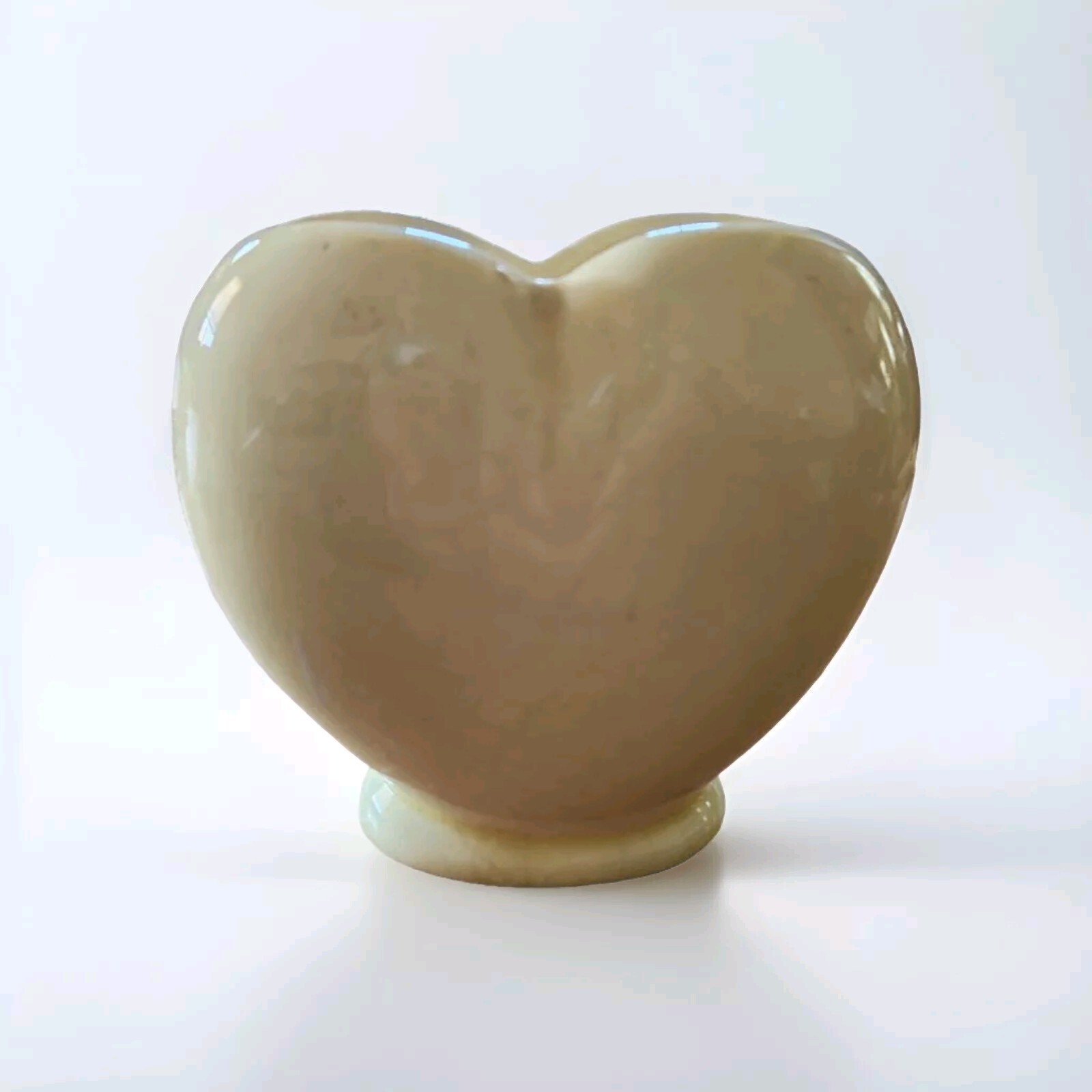 Vintage Heart Shaped Yellow Pottery Vase Planter 3.5\ Vintage Heart Shaped Yellow Pottery Vase Planter 3.5\
