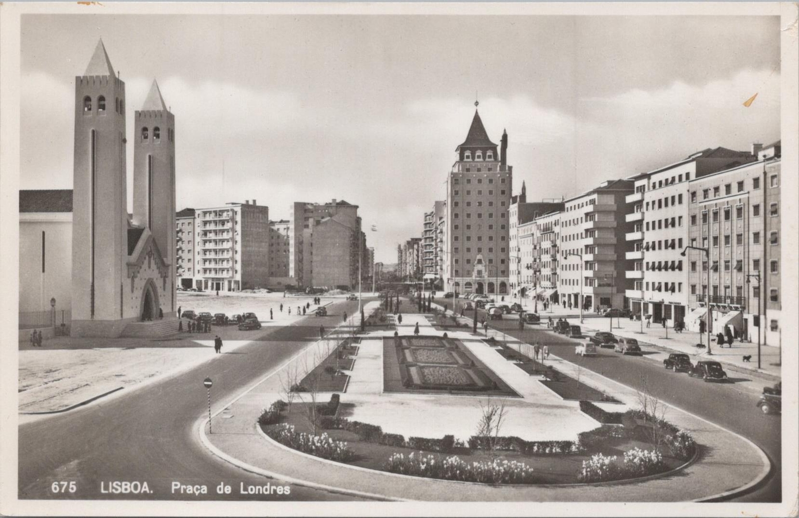 RPPC Postcard Praça de Londres Lisboa Portugal 