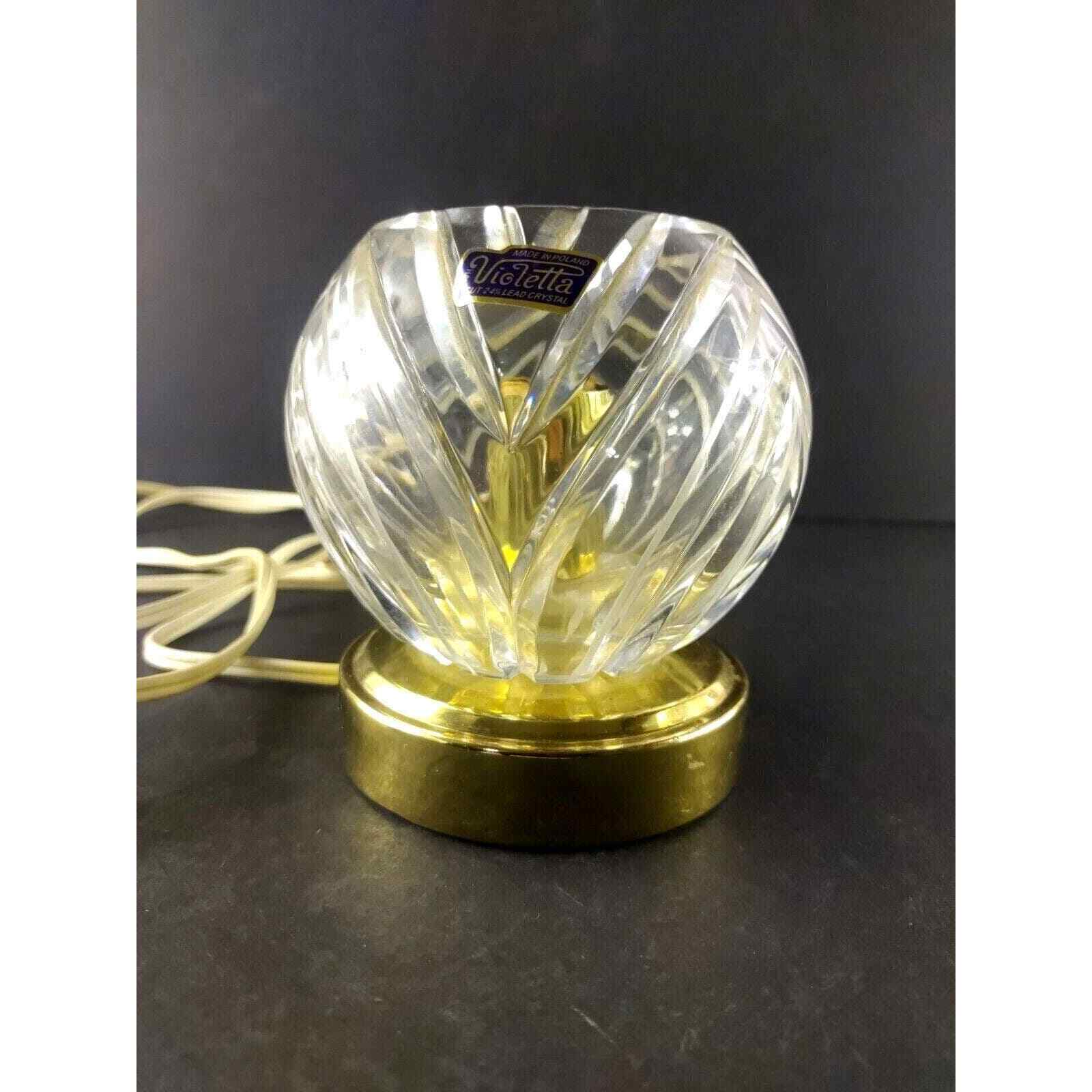 Violetta 24K Lead Crystal Light Boudoir Bedside Table Lamp