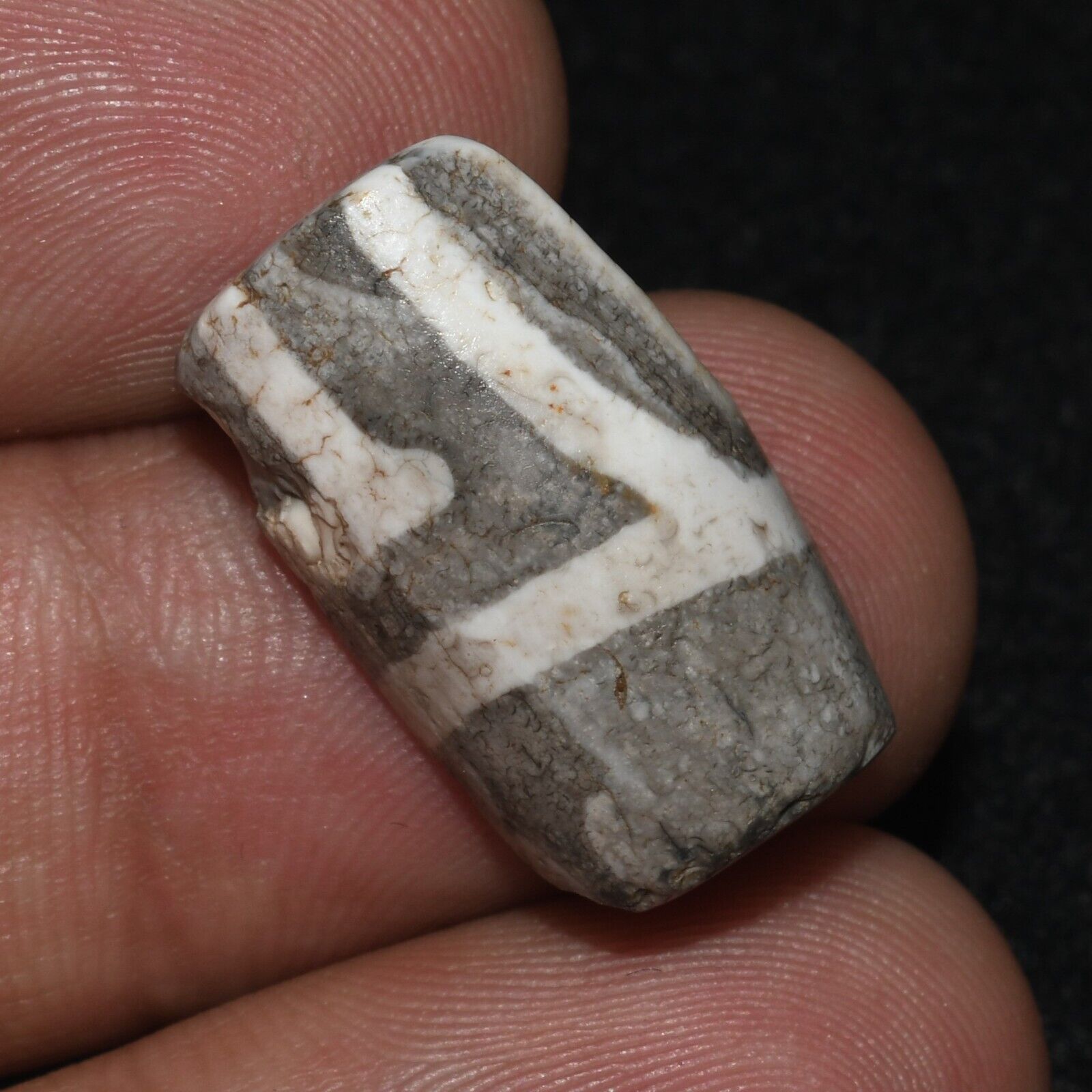 Authentic Large Ancient Tibetan Himalayan Longevity Agate Stone Bead Fragment