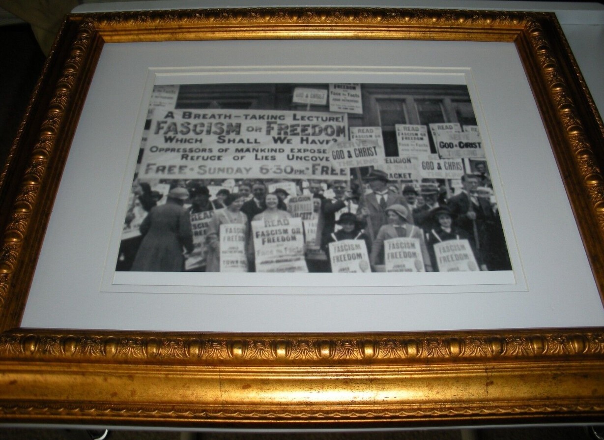 Fascism Or Freedom 1938 Jehovah\'s Witness Army of Placards Watchtower IBSA