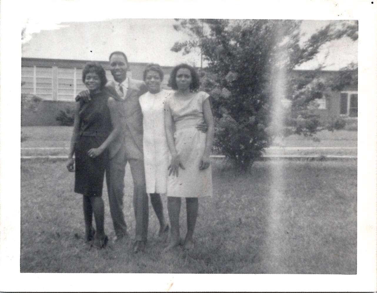 Handsome Black Man with Pretty Leggy African American Women Vintage B&W Photo