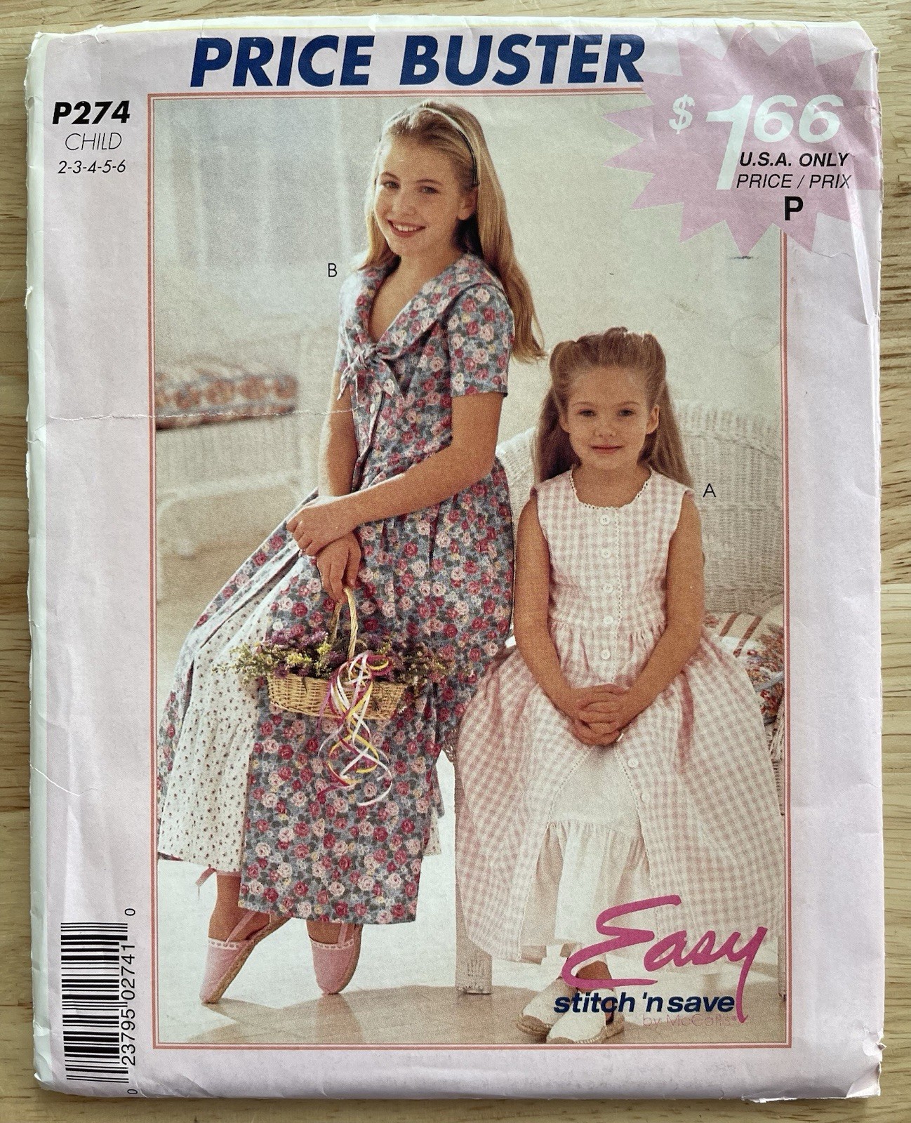 1997 MCCALL\'S Easy Stich N Save P274 Children\'s Girls\' Dress Petticoat Size 2-6