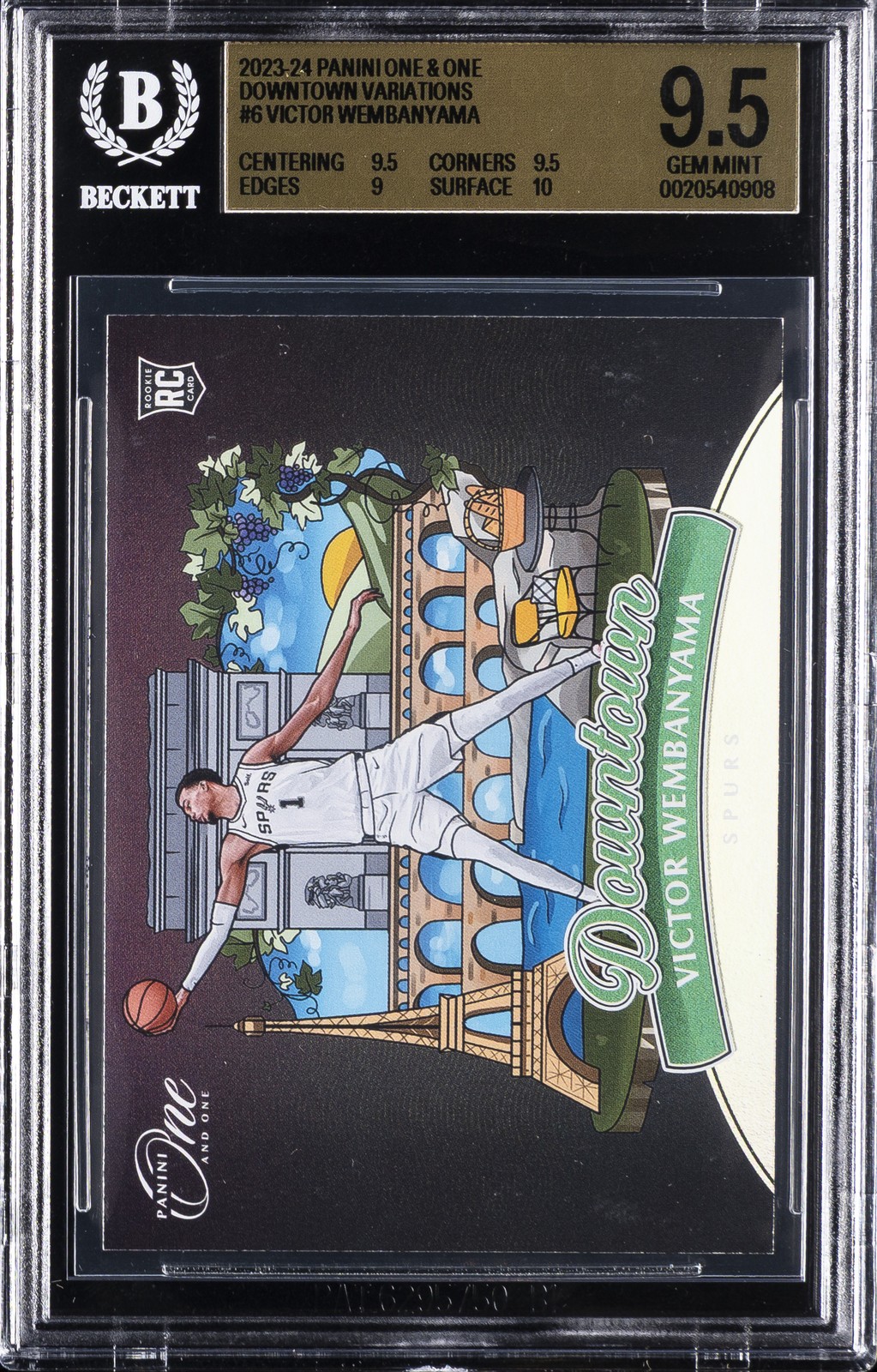 2023-24 PANINI ONE & ONE DOWNTOWN VARIATIONS #6 VICTOR WEMBANYAMA BGS 9.5