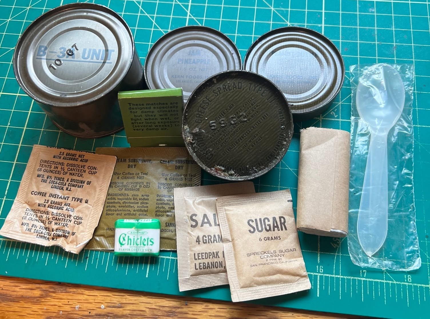1967 dated Vietnam Ration Group--12 pieces