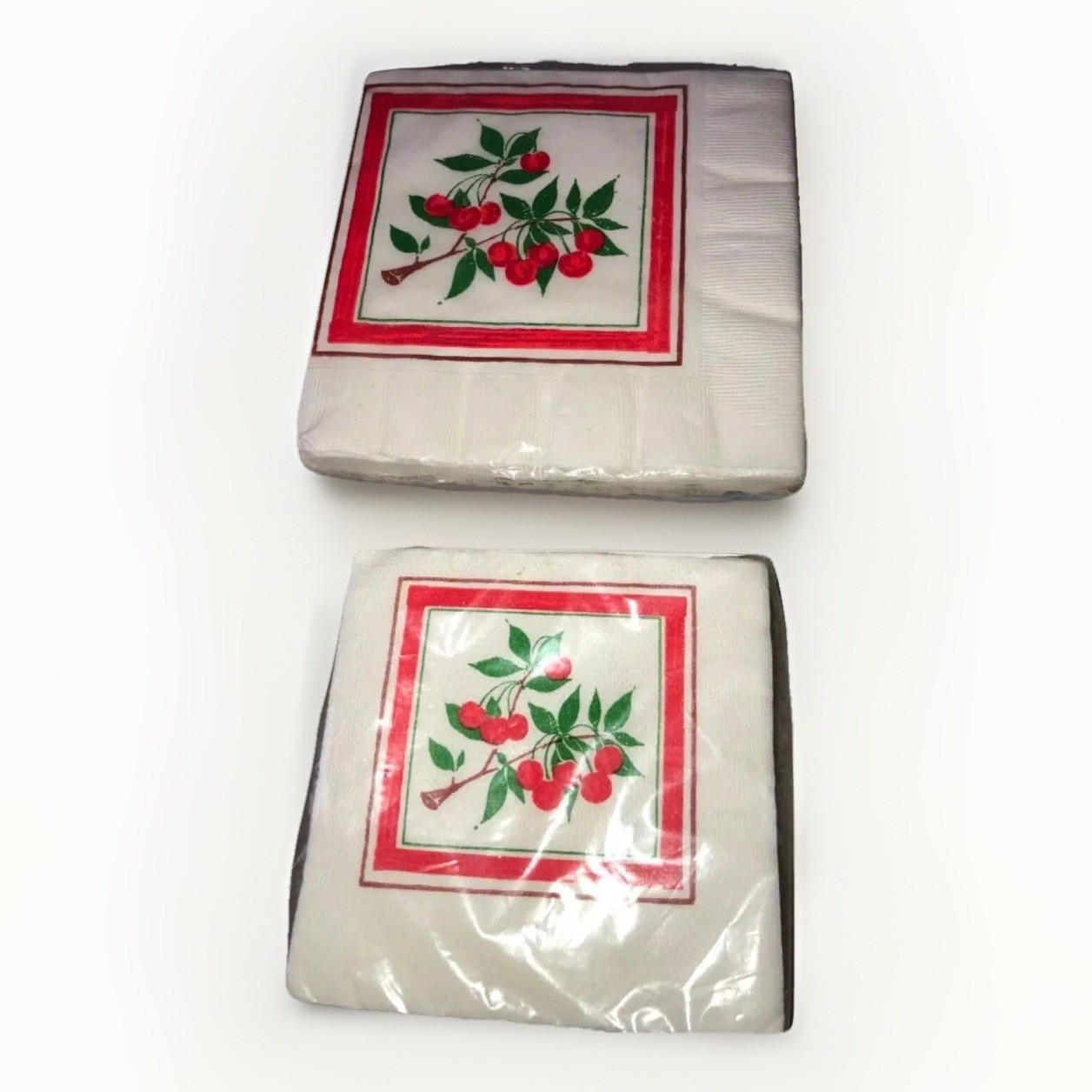 Hallmark Vintage Beverage Cocktail Lunchon Napkins Set Cherries Cherry Print New