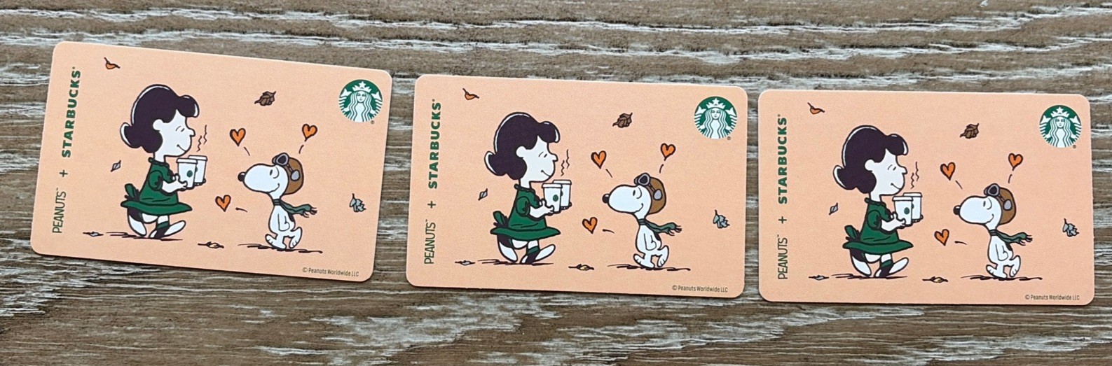 Lot Of 3 Starbucks Lucy/Snoopy Gift 
