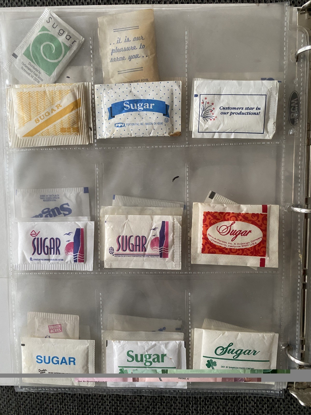 Lot Vintage U.S. Sugar Packet Cube Made in USA Restaurant Generic Retro Menu 
