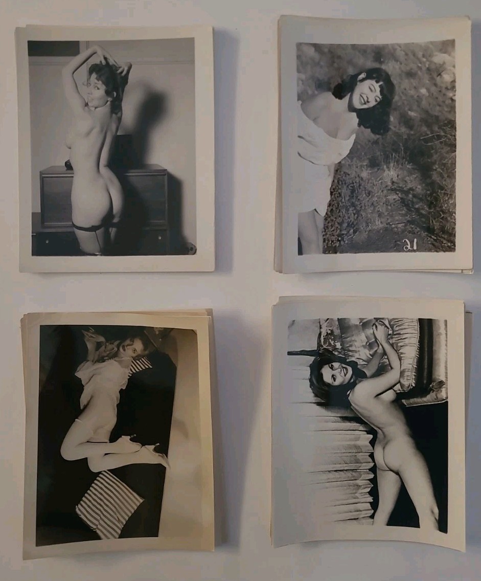 Vintage 1960's Girlie PIN UP Photos Risque B&W Nude Original 33 Total 4 Vintage 1960's Girlie PIN UP Photos Risque B&W Nude Original 33 Total 4