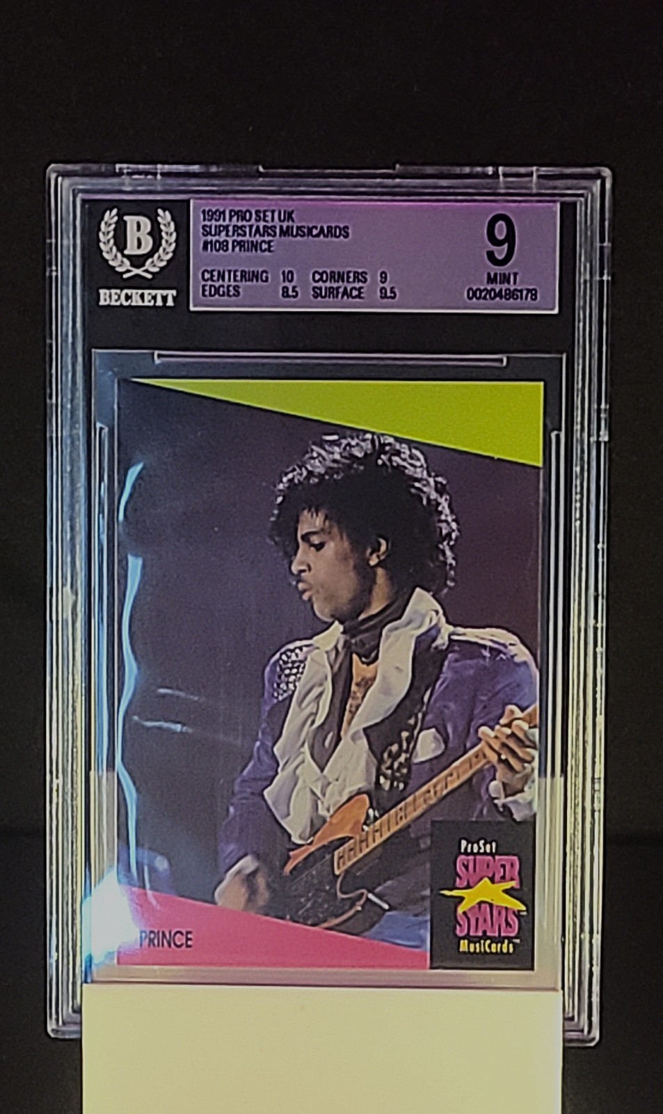1991 Pro Set SuperStars MusiCards #108 PRINCE – Iconic Music Legend Beckett 9