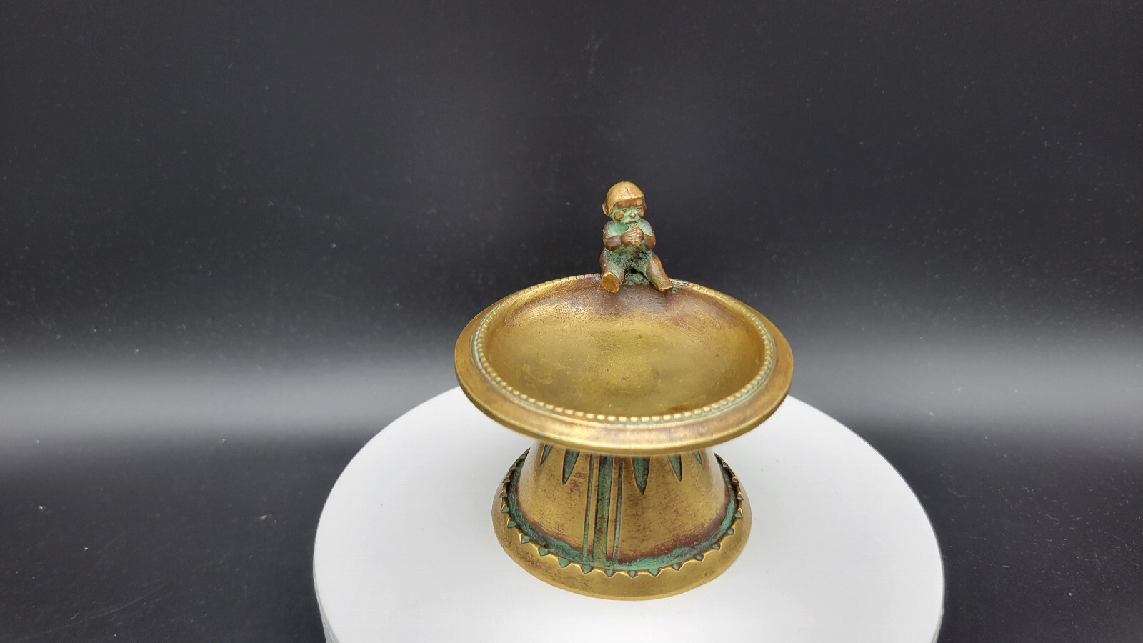 Rare Antique Ginter Bronze Ring Dish