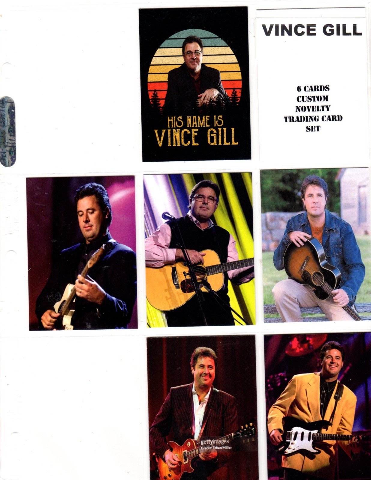 VINCE GILL    CUSTOM   NOVELTY TRADING CARD 6 CARDS   SET
