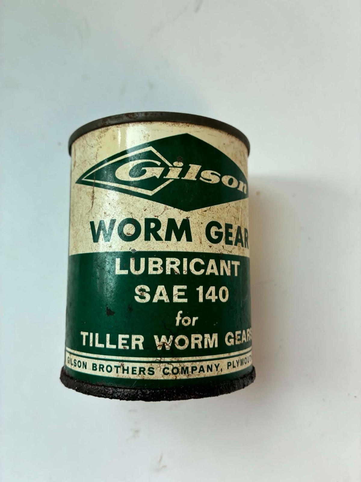 Vintage Gilson Tiller Tractor Worm Gear Lubricant 1/2 Pint Tin Can FULL NOS