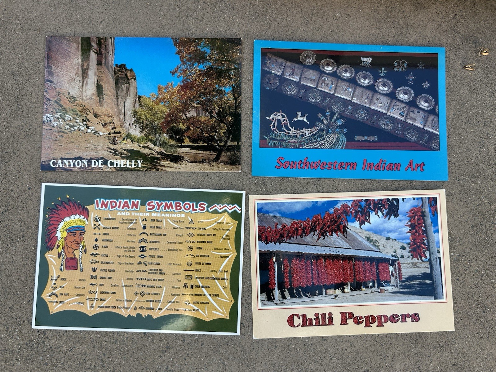 Vintage Native American Themed Postcards Set Of 4 