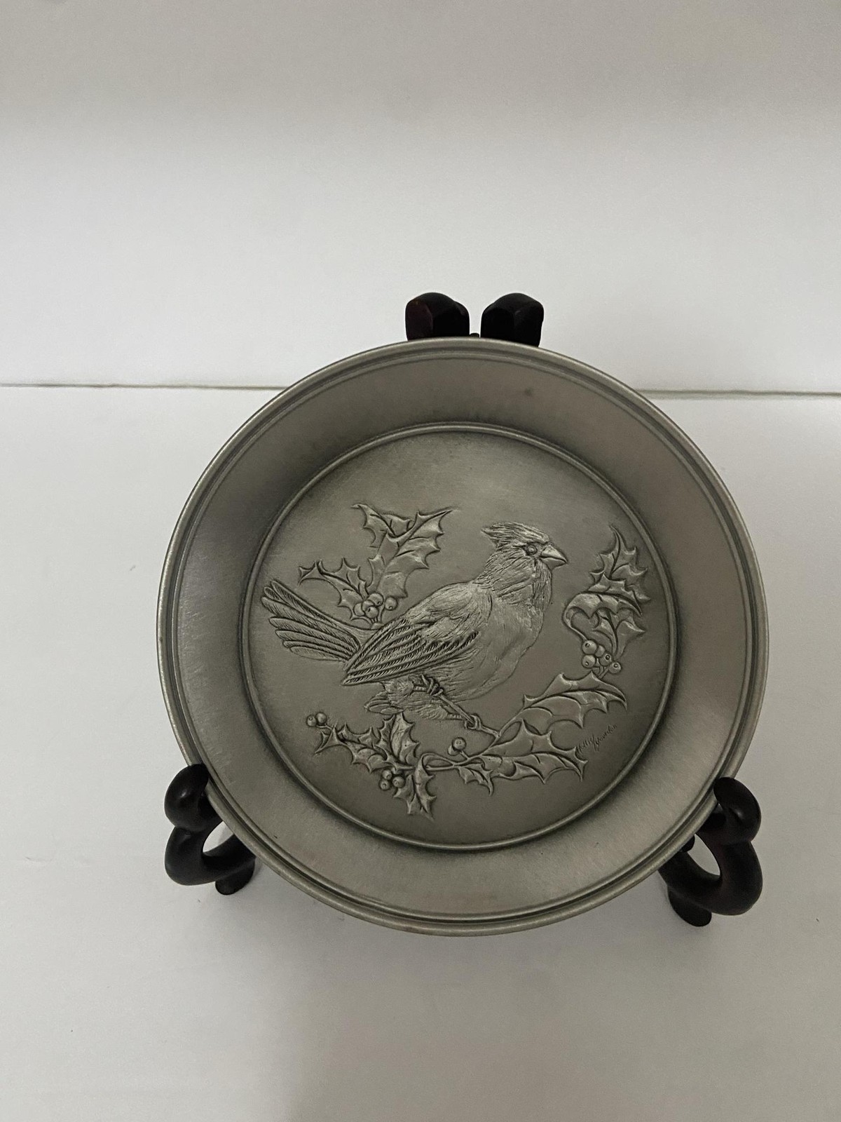 Vintage Hudson Cardinal Winter Song Fine Pewter Plate 1979 148/7500 Limited