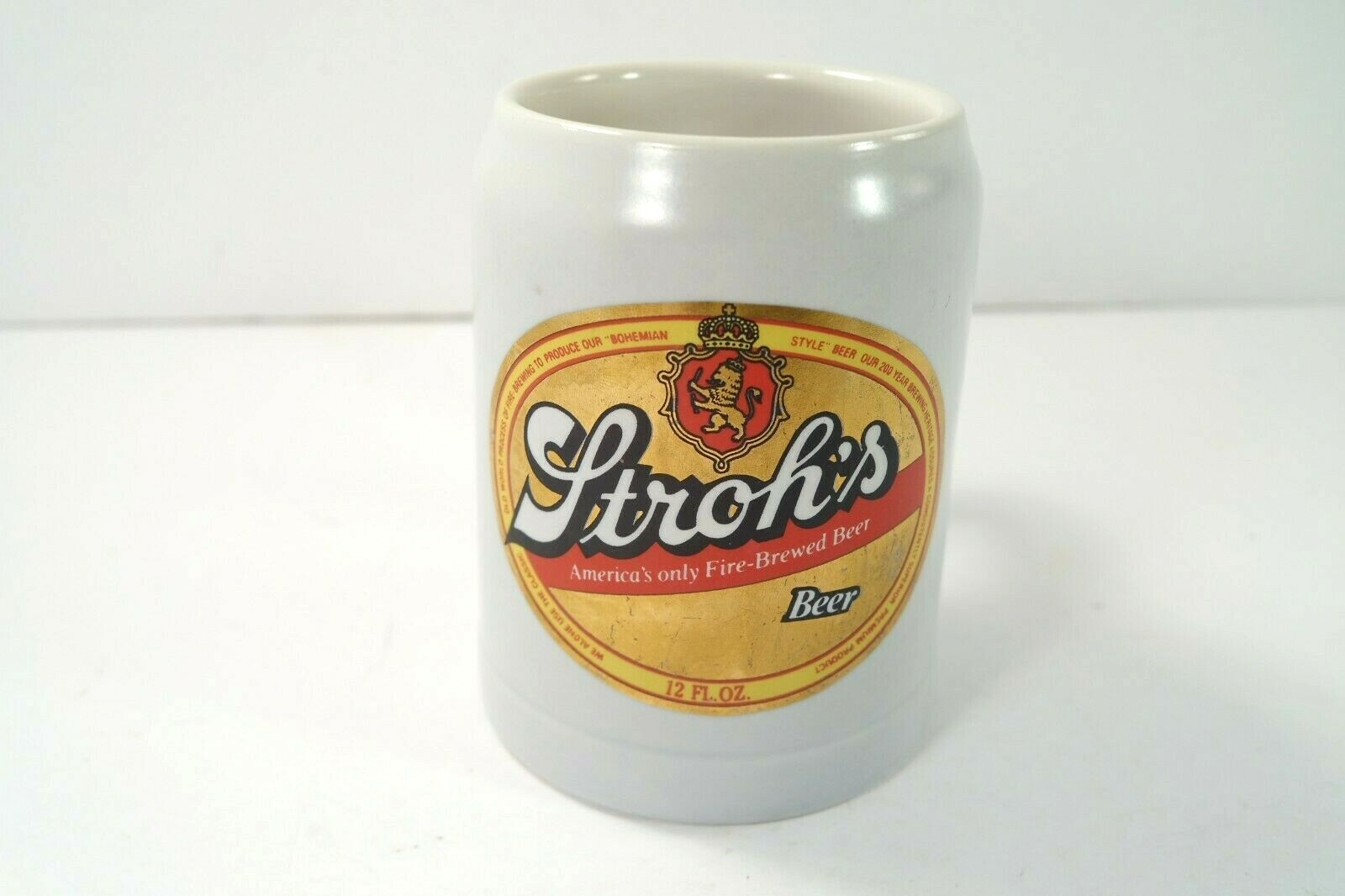 Stroh\'s Beer Mug Stein Heavy Stoneware / Ceramic Add To your Collection Today
