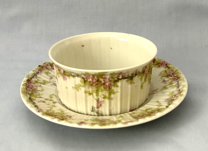 Set GDA CH Field Haviland Limoges Ramekin/Custard Cup & Saucer Antique-Pink Rose