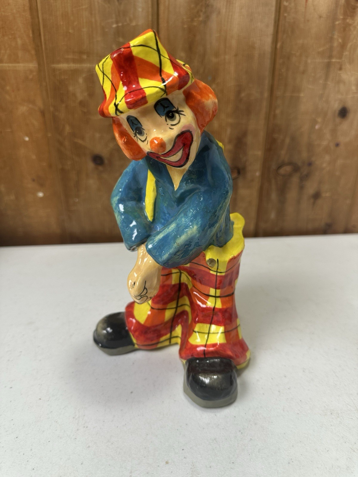 Vintage Alvarez Paper Mache Hobo Clown Mexico 8.5” Tall
