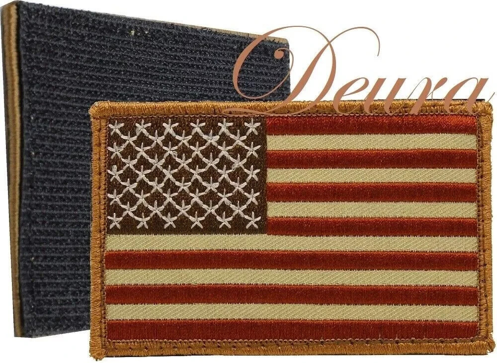 USA American Flag Tactical US Morale Military Desert DEURA® BRAND FASTEN PATCH
