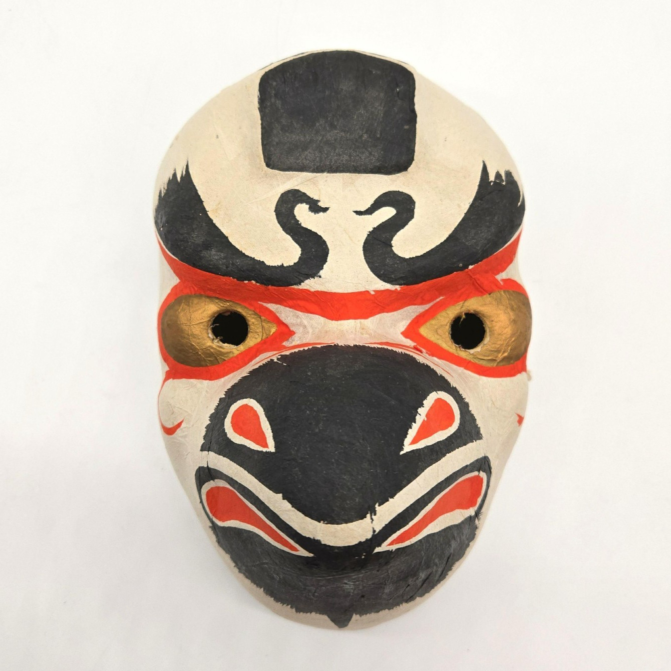 Vintage Japanese HARIKO KARASU TENGU Mask – Paper Mache YOKAI GOD MSA233