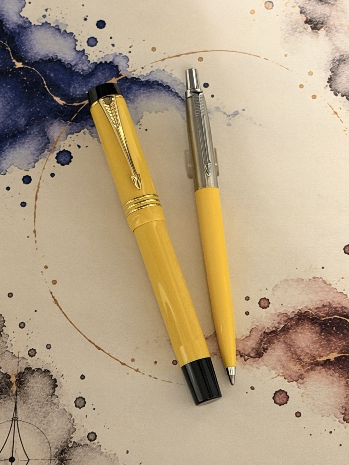 NOS Vintage Pre 1973 Parker Jotter Brass Threads Ballpoint Mandrin Yellow - USA
