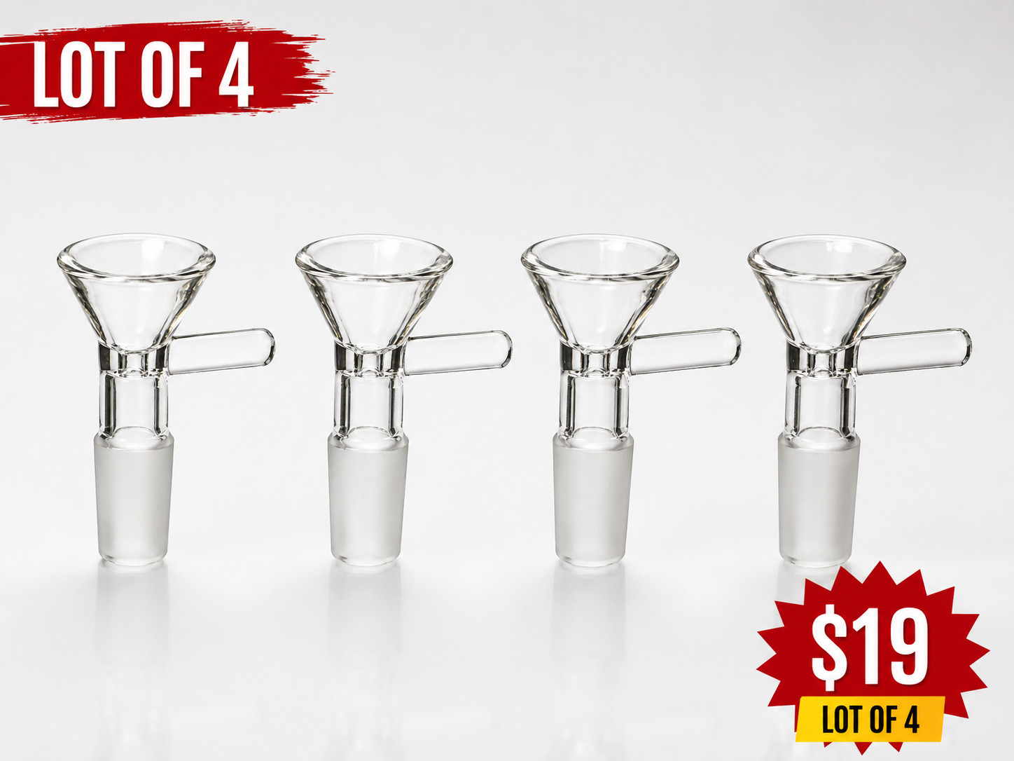 4X 14mm Martini bowl Clear Glass for Water Pipe Glass Pipe Bongs