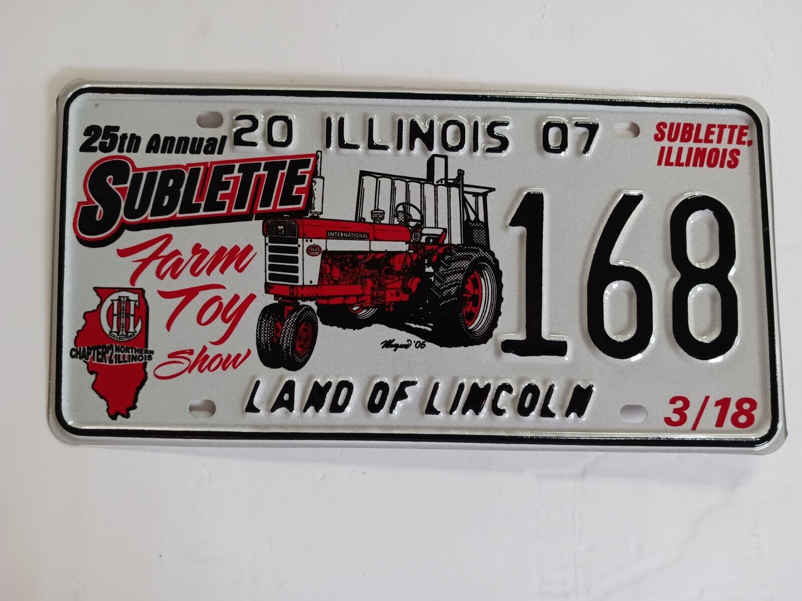 2007 Illinois IL Special Event 168 License Plate 25th Annual Farm Toy Show