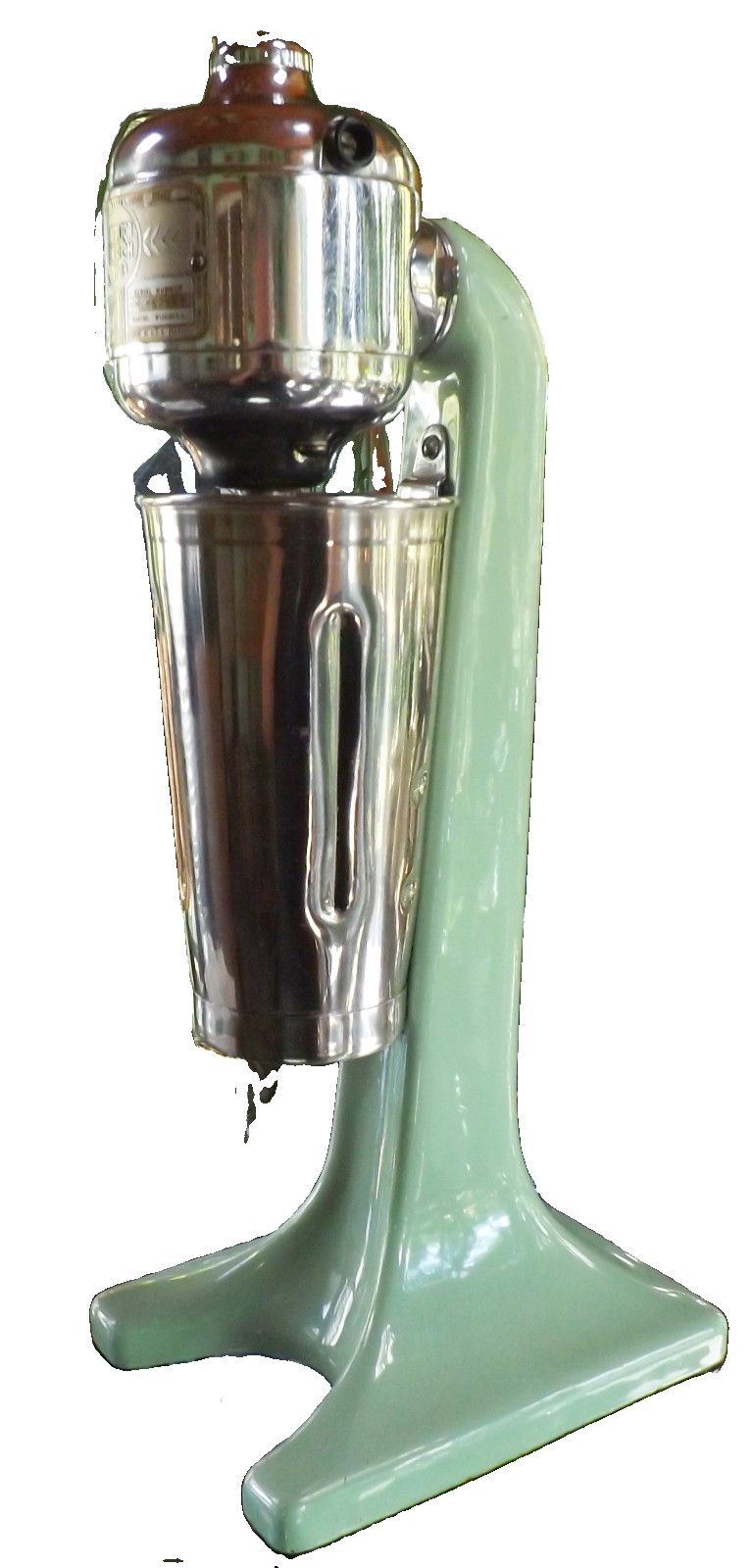 Vintage Hamilton Beach Model 18 Jadeite Green Malt Mixer w stainless steel cup